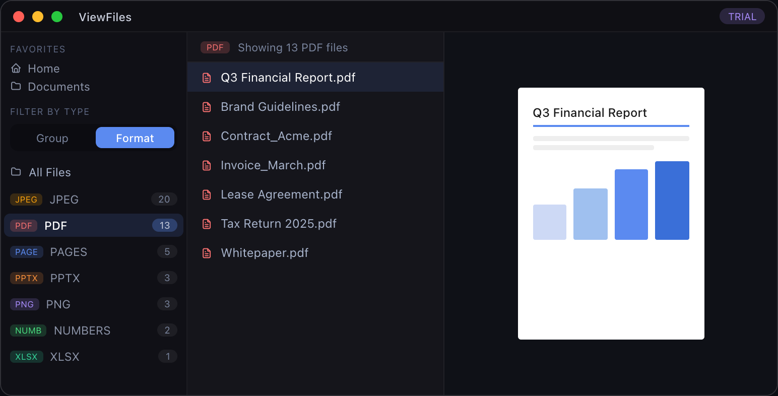 Browse by file type, not by folder