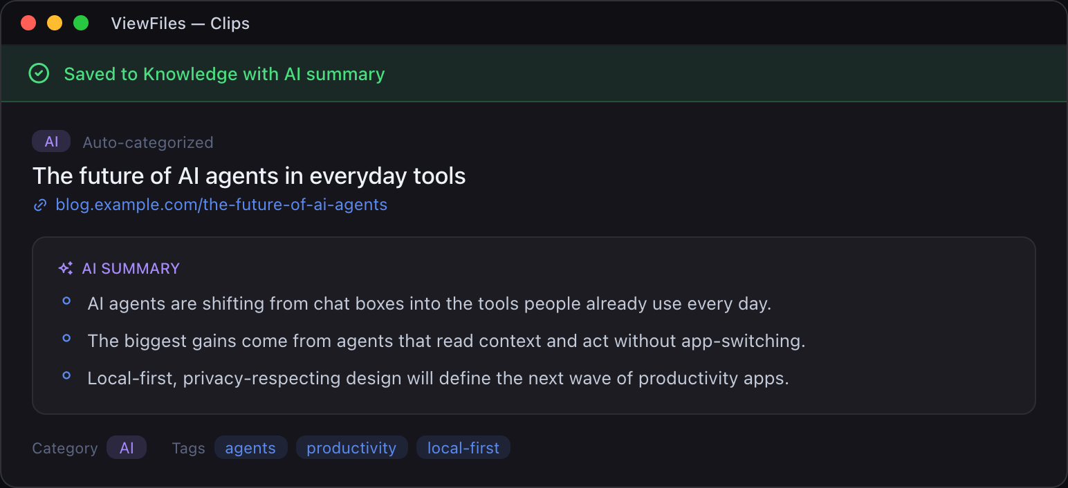 AI that lives next to your files